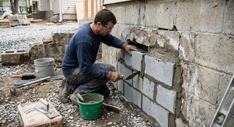 Block Wall Repair in South Glastonbury, CT