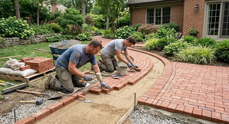 Brick Hardscape Installation in South Glastonbury, CT