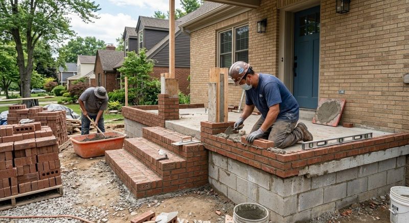 Brick Porch Installation in Guilford, CT