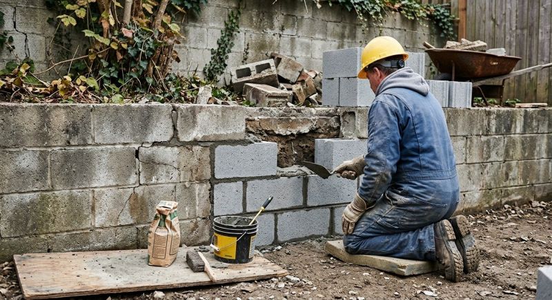 Cinder Block Wall Repair in Cromwell, CT