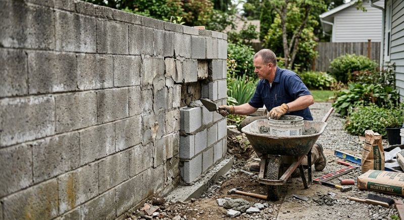 Cinder Block Wall Repair in New Haven County, CT