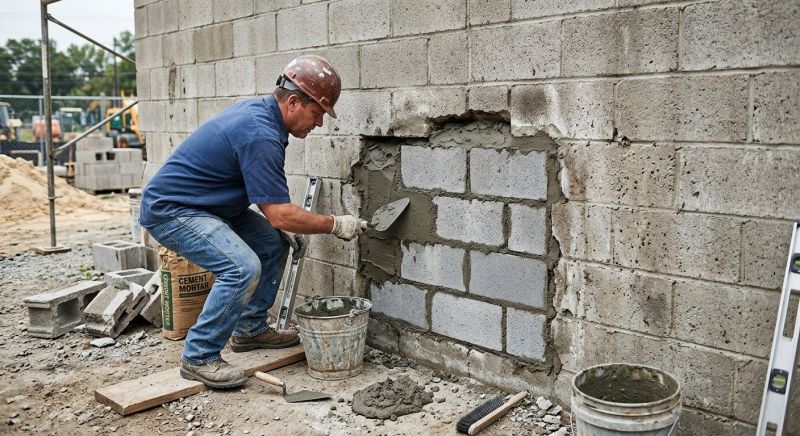 Cinder Block Wall Repair in Seymour, CT