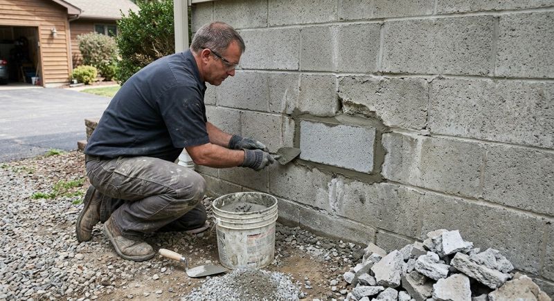 Cinder Block Wall Repair in Southold, NY