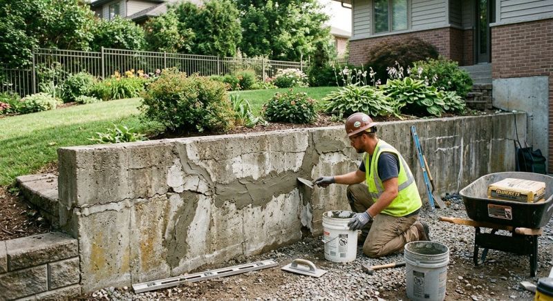 Retaining Wall Repair in East Hampton, CT