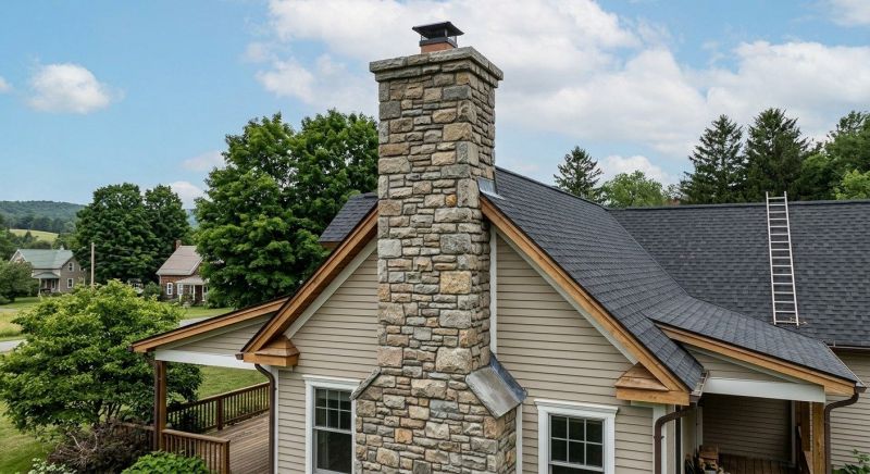 Stone Chimney Installation in East Berlin, CT