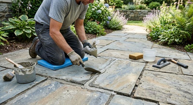 Stone Walkway Repair in Guilford, CT