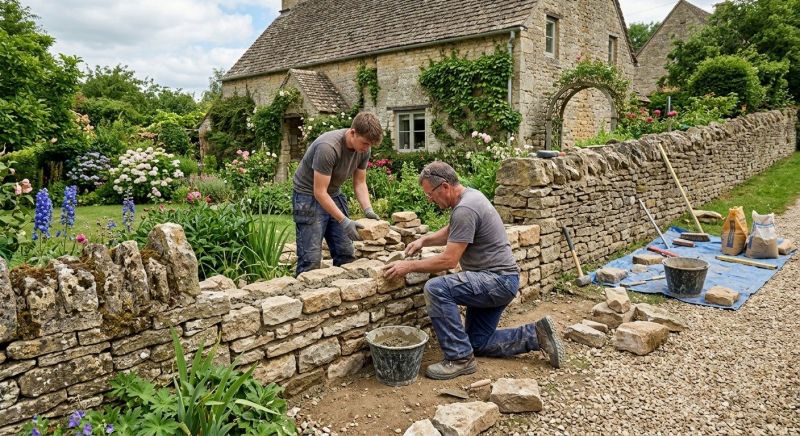 Stone Wall Repair in South Glastonbury, CT